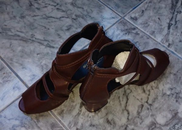 Sandale piele maro, elegant-casual