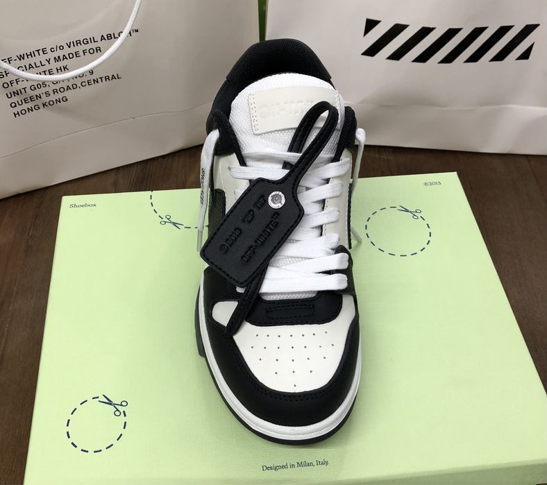 Off-White Out Of Office Black/White Calf Leather Full Box in Cutie Originala
