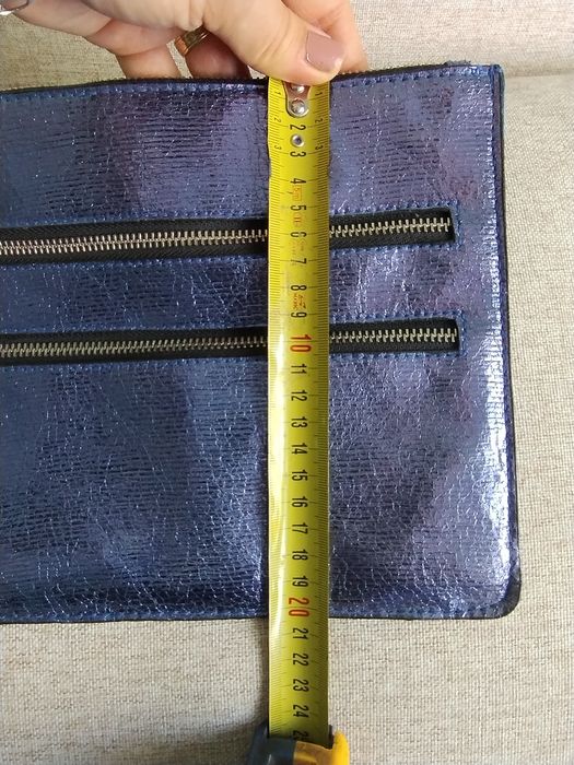 Poșetă plic sau clutch New look albastru metalizat