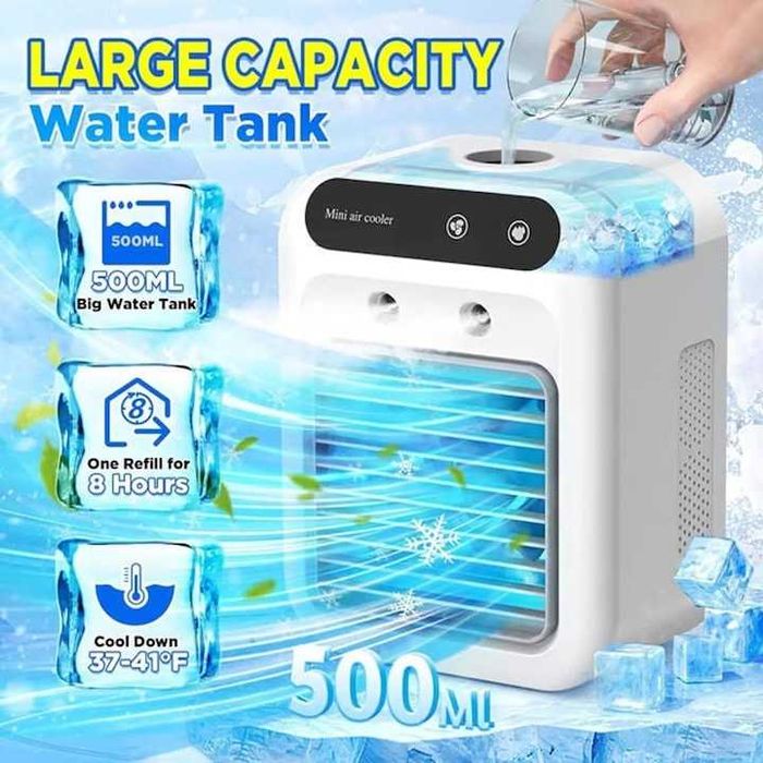 Мини преносим въздушен охладител и овлажнител (Mini Air Cooler) - Нов