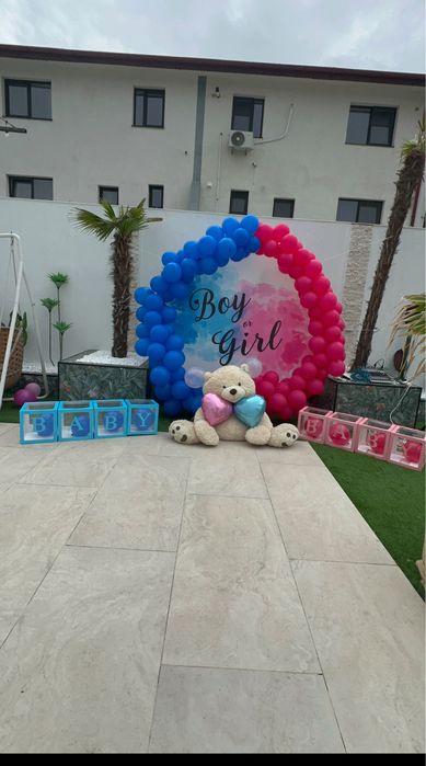 Închiriere Arcadă 220 cm + husa Boy or Girl + Decor Gender Reveal