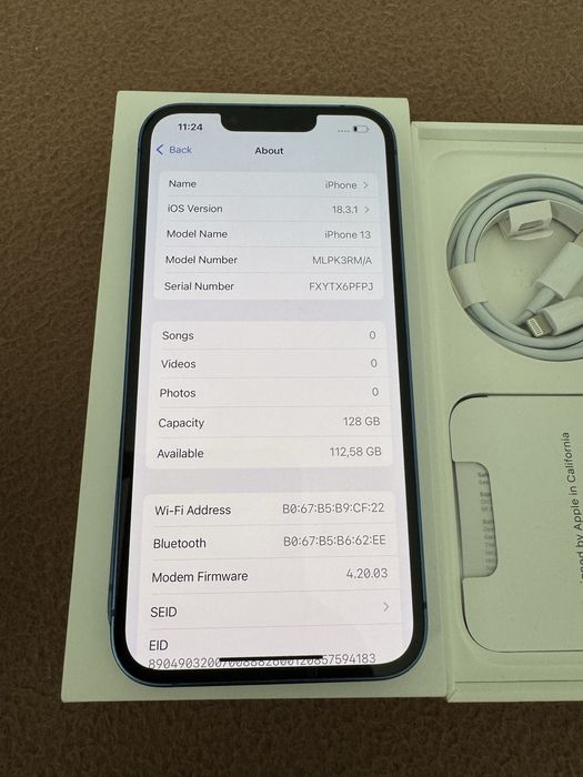 iPhone 13 albastru 128GB * La cutie *Liber retea