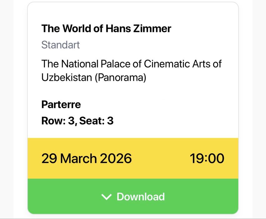 Bilet arkestor kanstert Hans zimmer