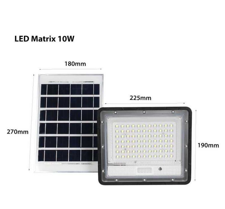 LED соларен прожектор MATRIX с панел, модели от 5W до 20W