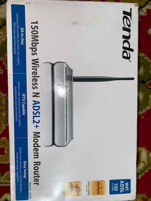 Tenda 150Mb/s Wireless N ADSL2+ Modem Router