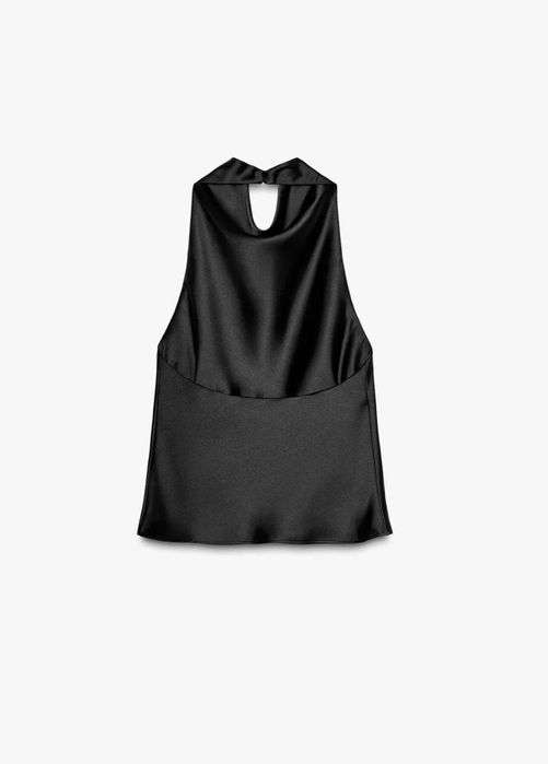 Zara потник от сатен с гол гръб S
