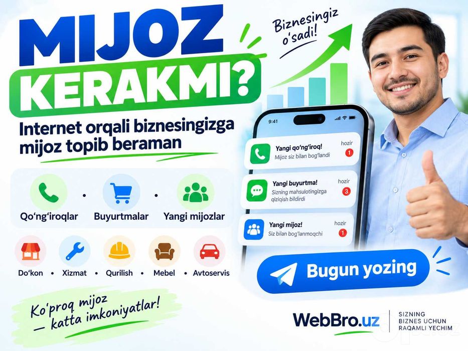 Sayt orqali mijoz olib kelaman