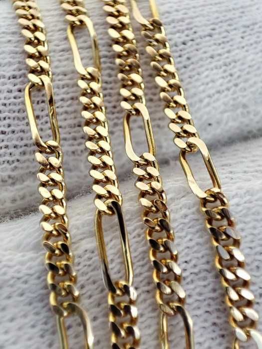 Lantisor Lant Aur 14K Retro Zale Pline Cu Pandantiv Pentru Poza Dubla