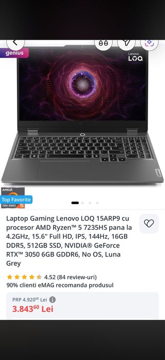 Laptop Lenovo LOQ15ARP9 Amanet Gherla