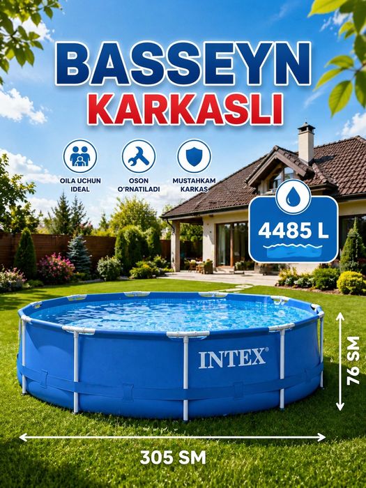 Karkasli basseyn INTEX 305×76 sm (4485L)
