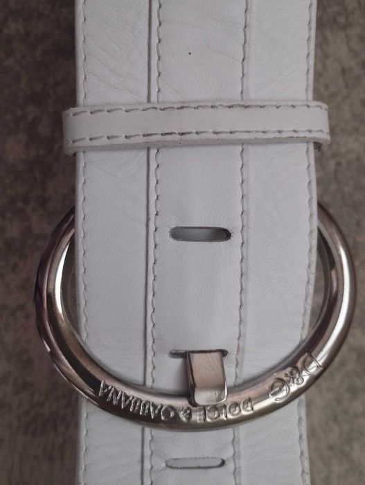 Dolce & Gabbana Бял кожен колан