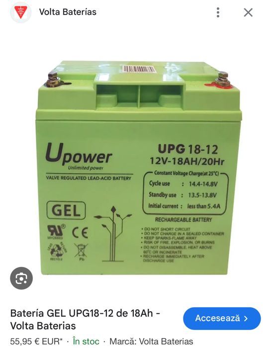Upower UPG 18-12 baterie