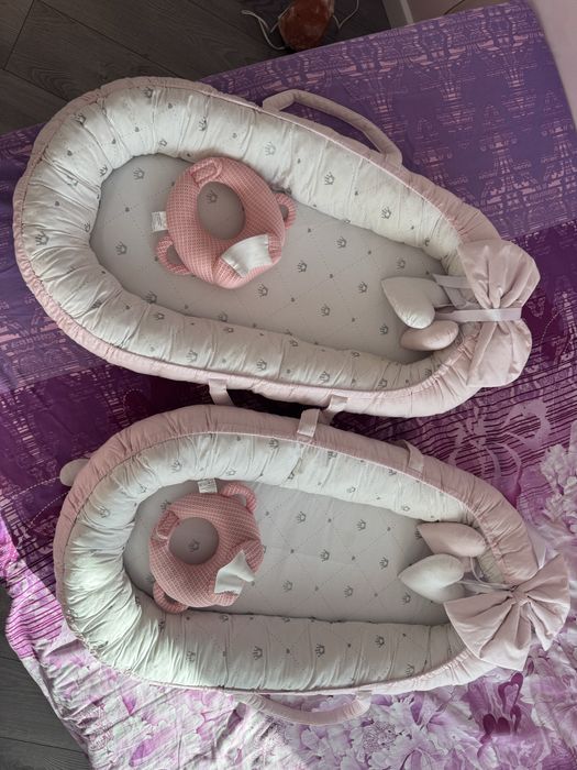 Гнездо за бебе- розови+ подарък държач за беберон