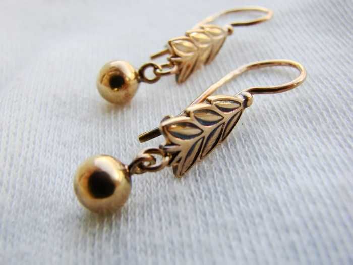 cercei aur retro 14k rusia 583 rusesti aur rusesc unicat