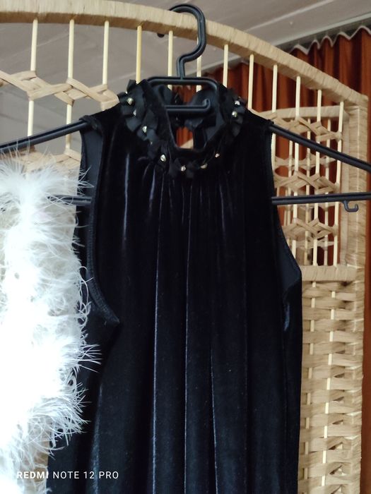 Платье в пол для девочки. Велюровое.