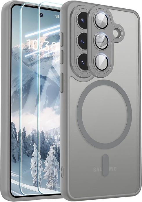 Матов magsafe кейс за samsung galaxy s26 - титаниево сив - със защита