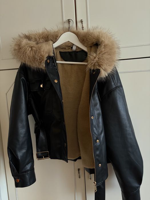 Дебело кожено яке с пух