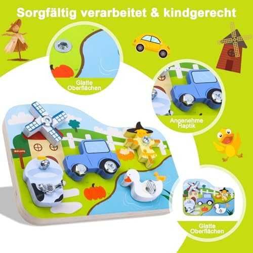 Нова Монтесори дървена играчка ферма с винтове и инструменти 3+ деца