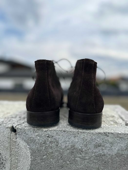 Ghete Chukka Canali din Piele Intoarsa Maro Inchis mărimea 40 26 cm