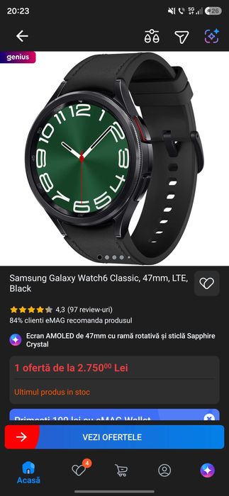 samsung galaxy watch6 clasic 47 .fara zgarieturi, purtat foarte putin,1500 ron, usor negociabil ..