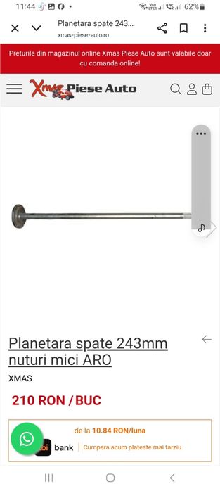 Piese aro 243..Detali la telefon