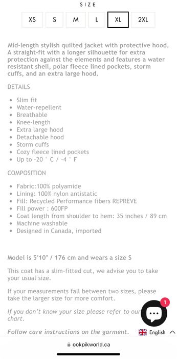 Geaca cu gluga XL dama premium Canada Ookpik May Ahn