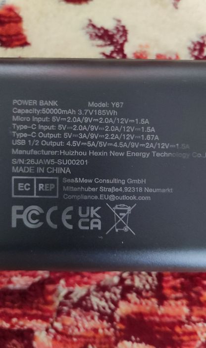 Baterie externa 50000mAh