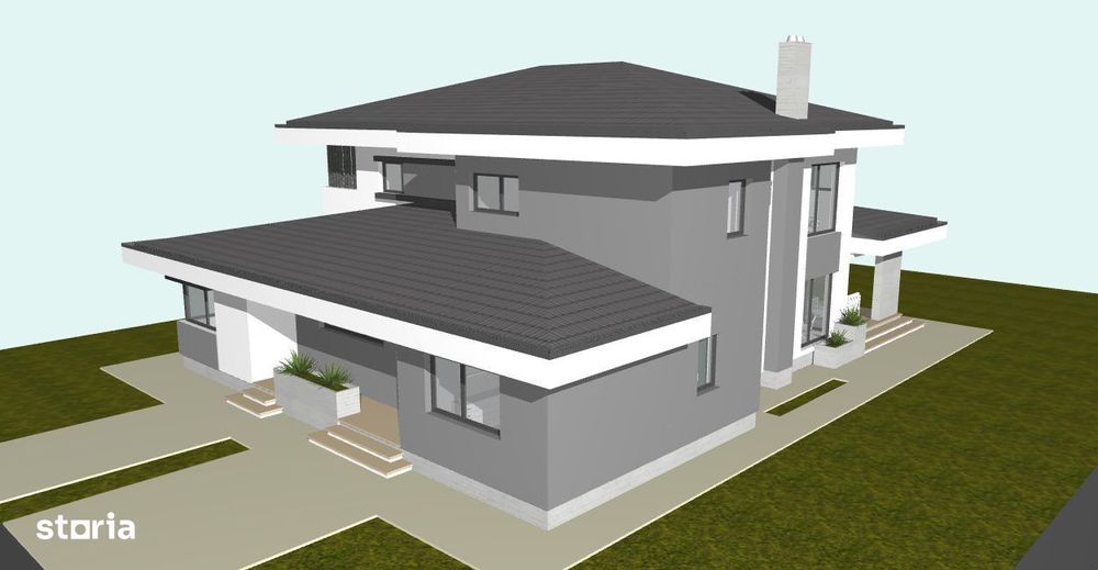 Casă P+1 pe structură metalica  – teren 2.660 mp  - toate utilitatile