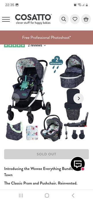 Cosatto Set complet carut, landou, scoica si baza isofix