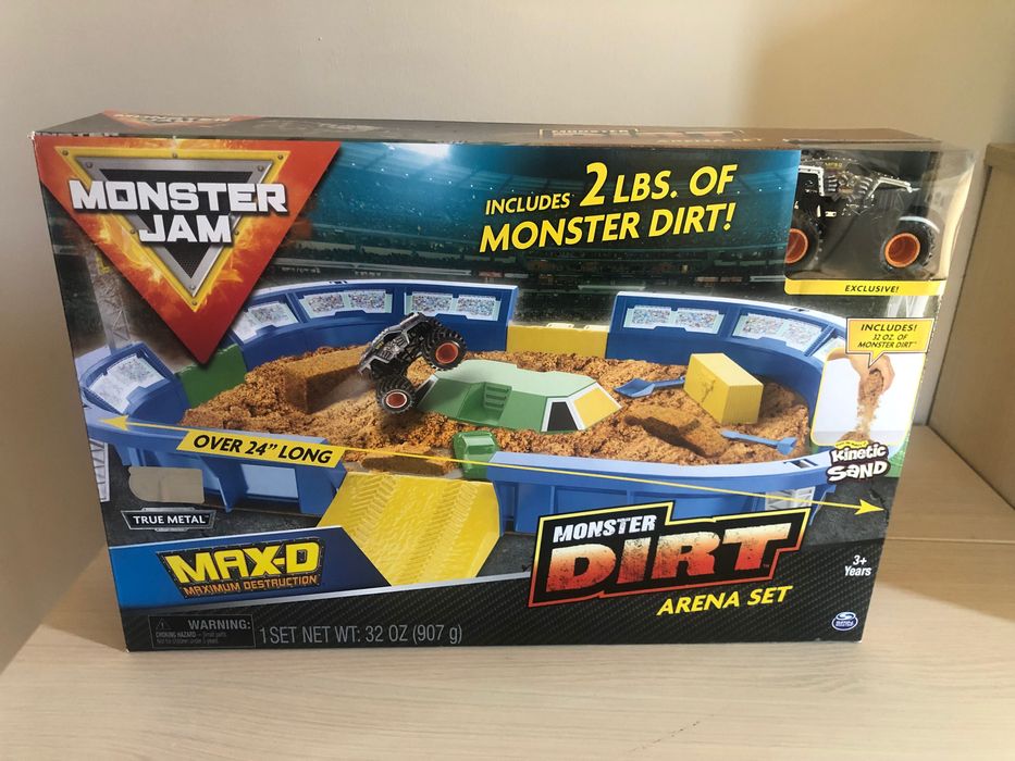 Monster Jam Metal Truck Max-D Dirt Arena Playset Nisip Kinetic Sand