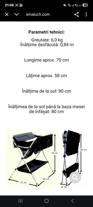 Masă de înfășat ADBOR NEO