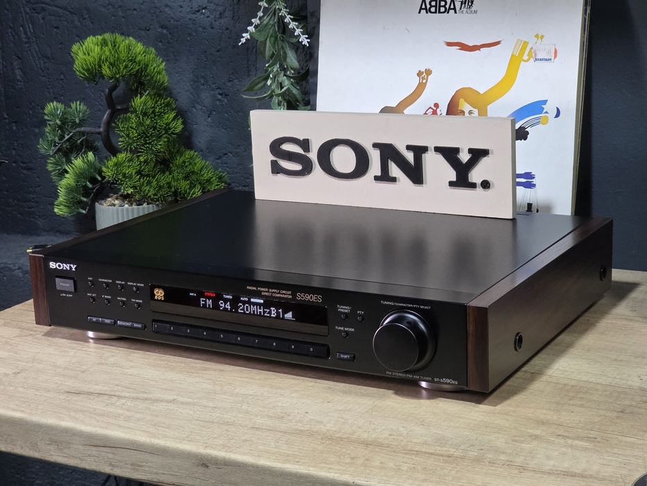 Radio tuner SONY ST-S590ES, hifi stereo rds , laterale lemn, seria es