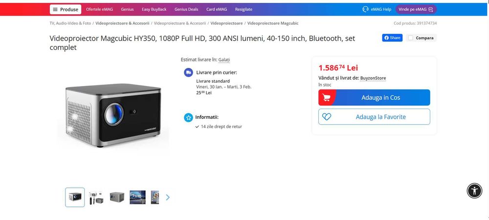 Videoproiector Magcubic HY350, 1080P Full HD