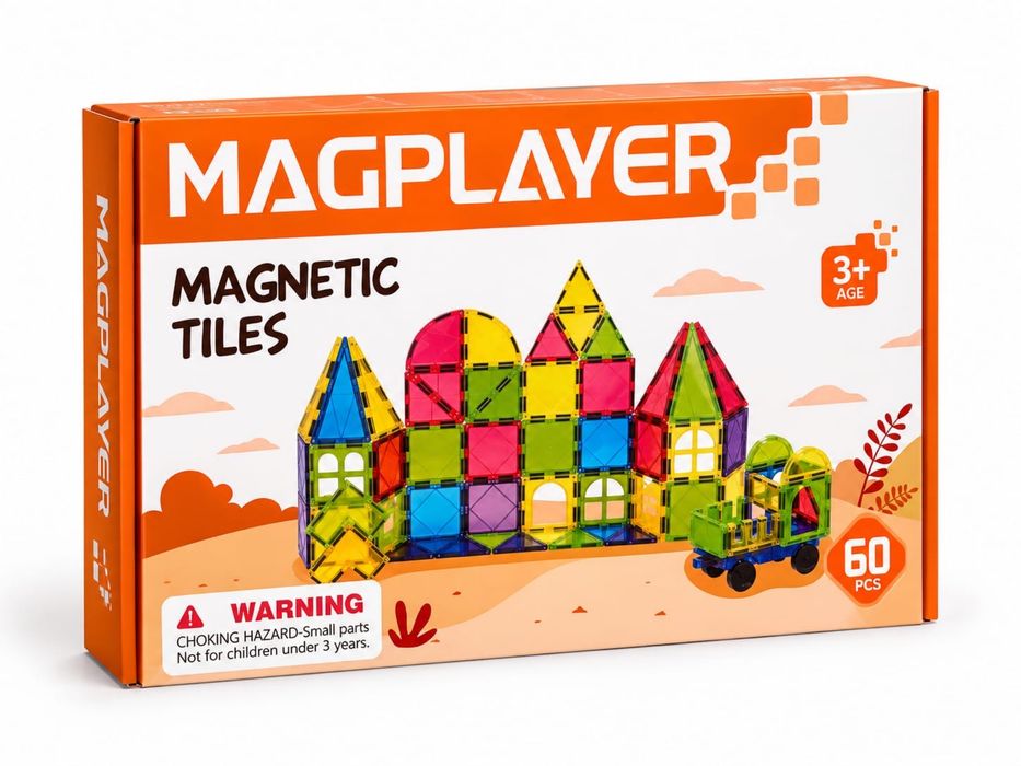 Magnetic tiles 60 piese magnetice MagPlayer -NOI