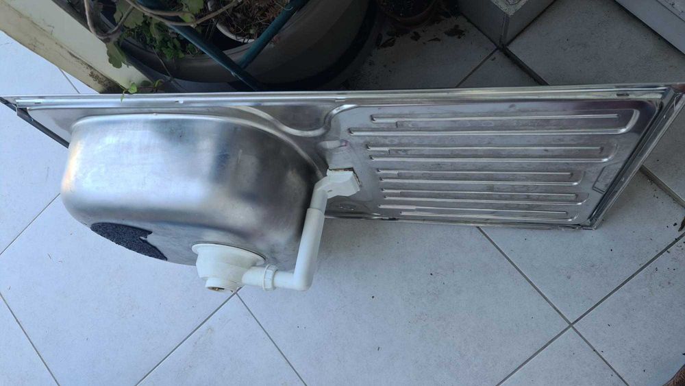 Кухненска мивка за вграждане - инокс. Чисто нова. 100х50х24см