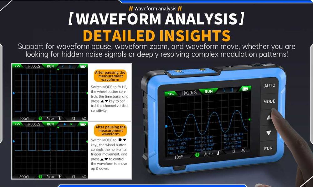 Цифров Осцилоскоп DSO510 10MHz 48MS/s 0-50KHz Сигнал Генератор ±400V
