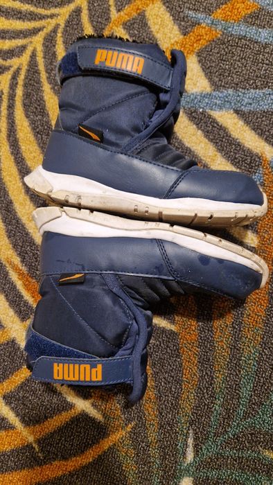 Puma - Ghete impermeabile cu inchidere velcro Nieve, Bleumarin, 27