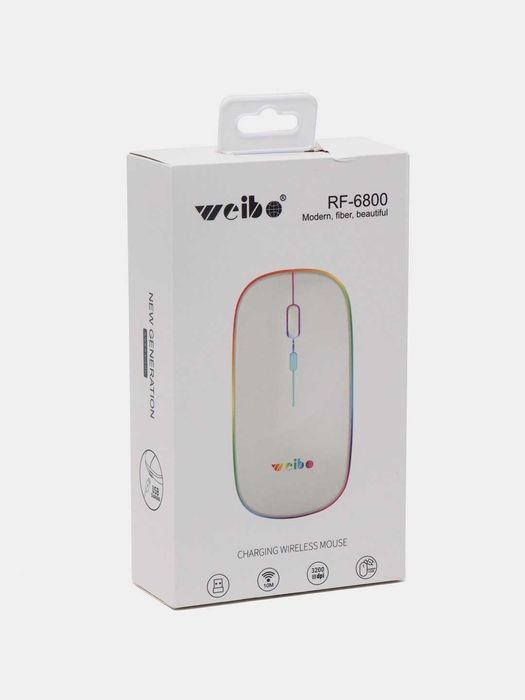 Перезаряжаемая беспроводная оптическая мышь WEIBO Rgb 24ghz RF-6800
