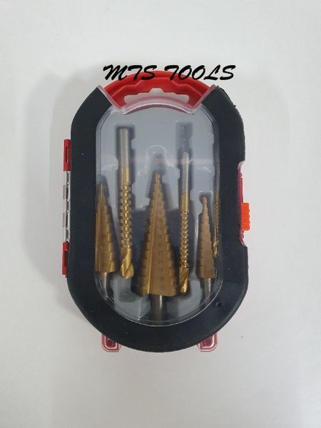 Set burghiu conic in trepte spiral perforator 6 piese