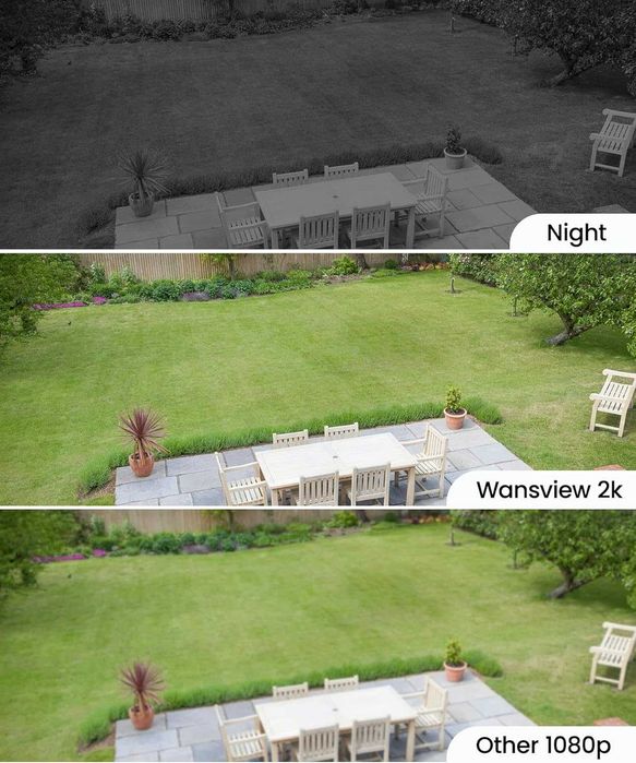 Cameră de supraveghere wireless WiFi wansview 2K cu Panou solar