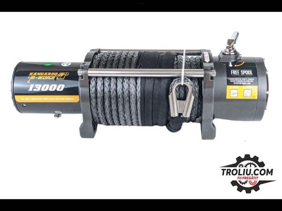 Troliu Kangaroo PowerWinch K 13000 SR sufa sintetica OffRoad Platforma
