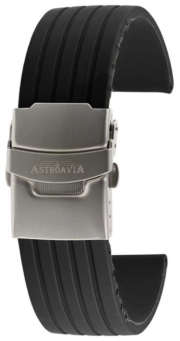 Bratara Ceas silicon 22mm Curea neagra catarama deployant fluture