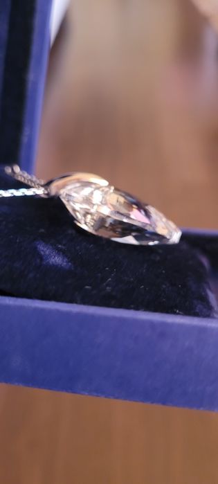 Swarovski pandantiv inima cu lanț placat cu rodiu