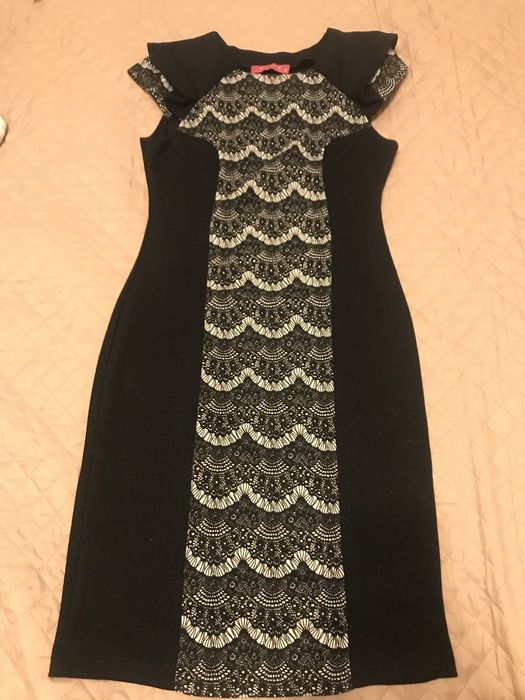 Rochie neagră cu alb S