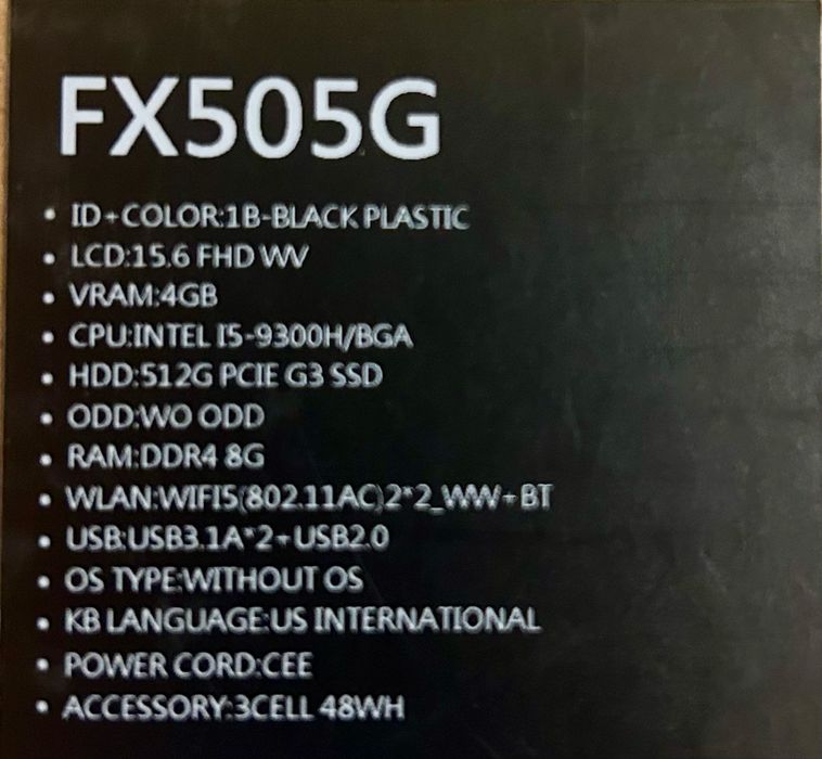 Laptop ASUS TUF Gaming FX505GT