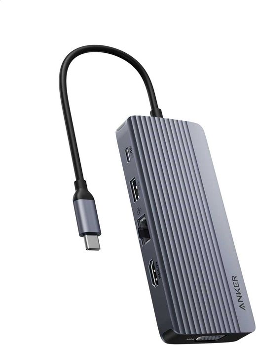 USB Hub Док станция Anker 10в1 Type-c CReader PD  HDMI VGA Ethernet