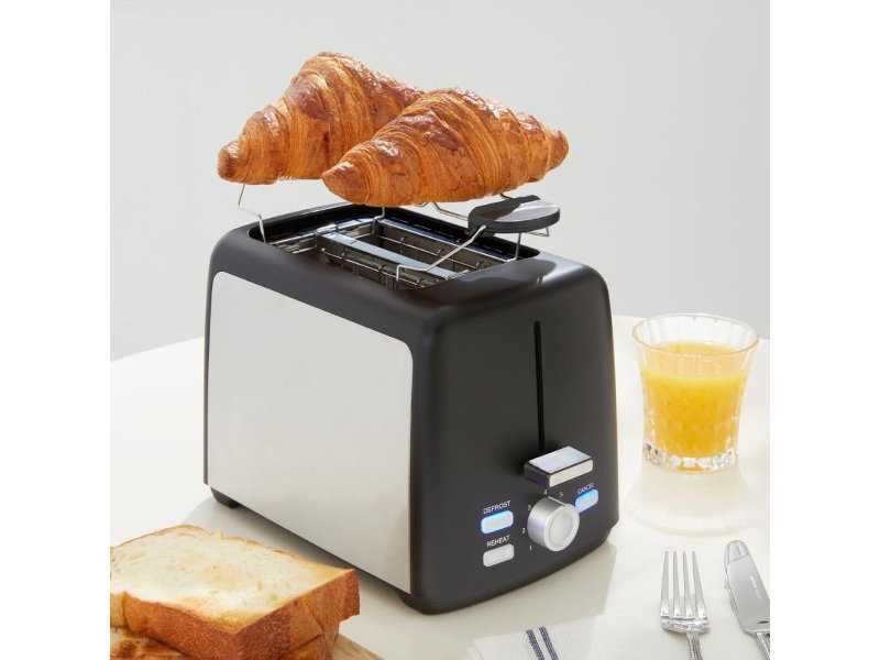 Тостер с 2 Широки Слота за Филии Amazon Basics TA01318B-GS – 800W, Черен