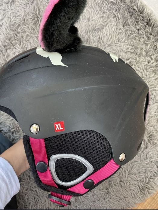 Cască de ski + ochelari de ski + urechi detașabile (separat sau set)