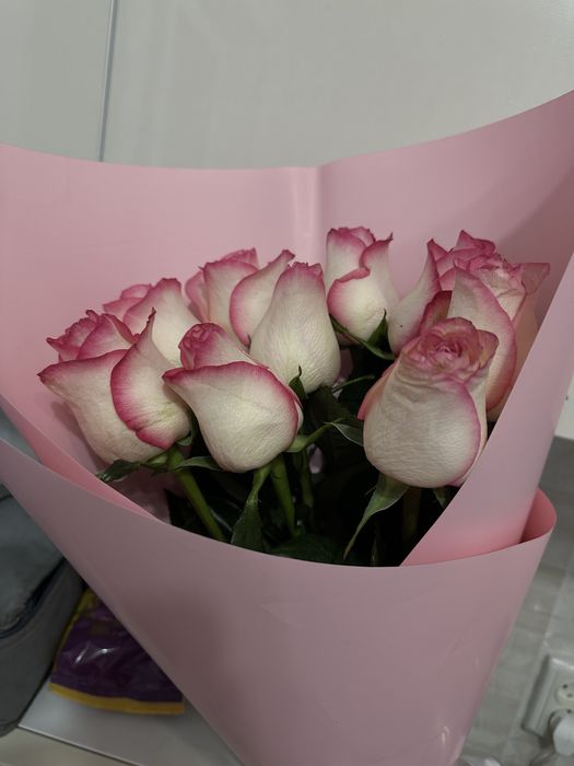 Свежие розы 60см