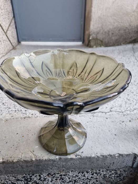 Винтидж стъклена фруктиера